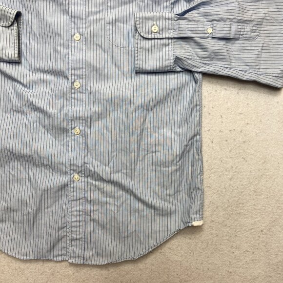 J. Crew Shirts Mens S Blue Long Sleeve 2 Ply Button Down Striped - Picture 3 of 10